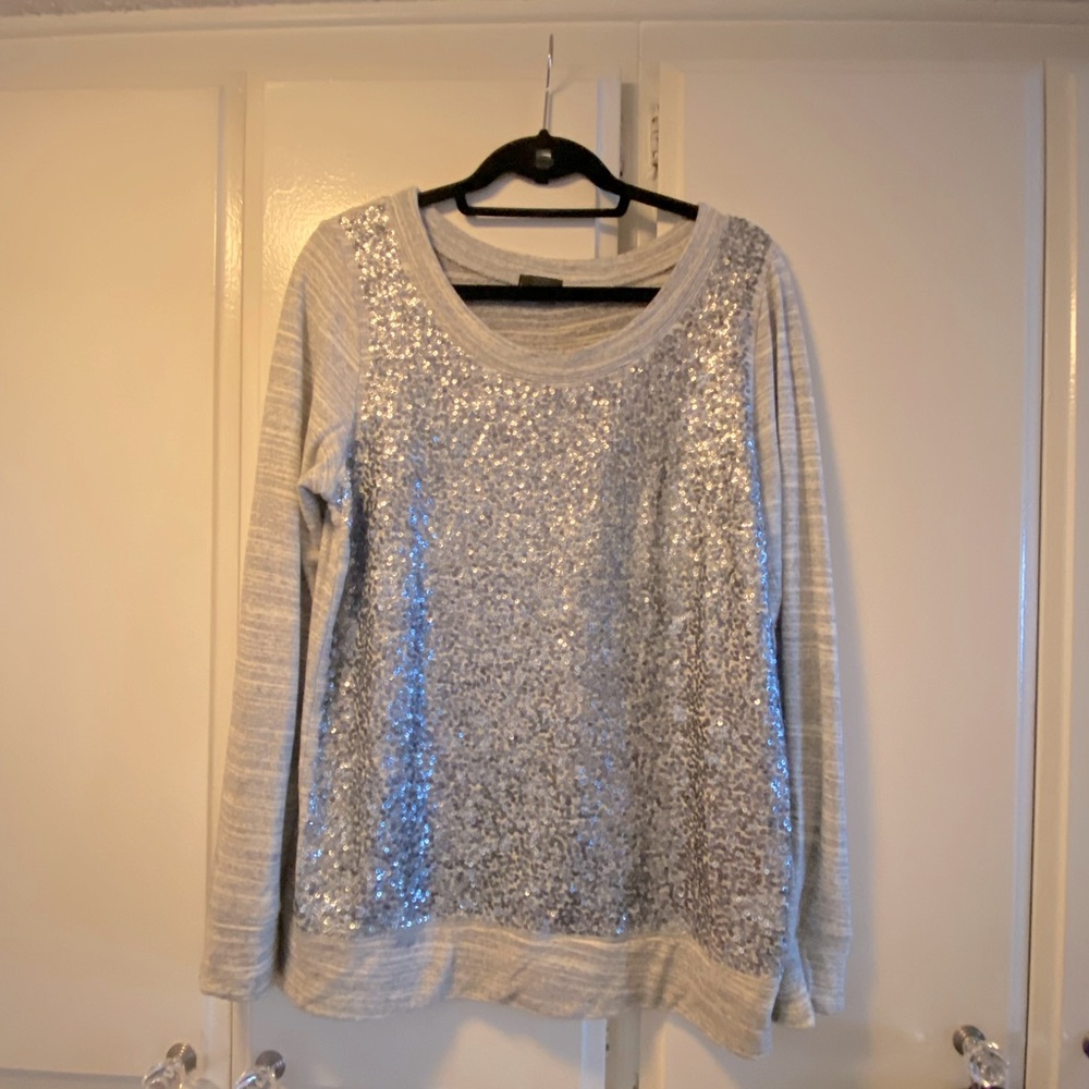 JCrew Sequin-Front Crewneck Sweatshirt